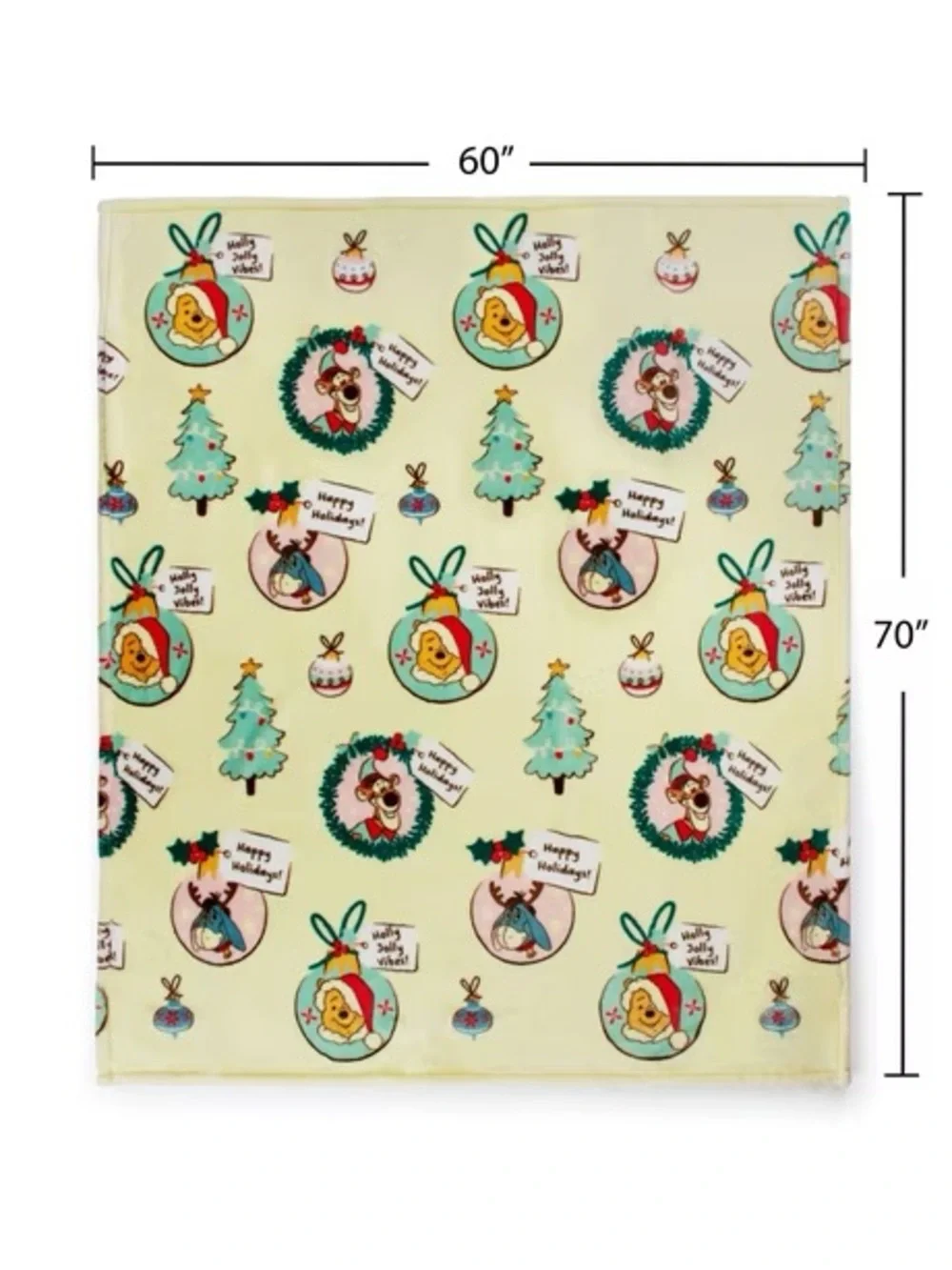Winnie the Pooh Licensed Christmas Holiday Silk Touch Throw Blankets, 60